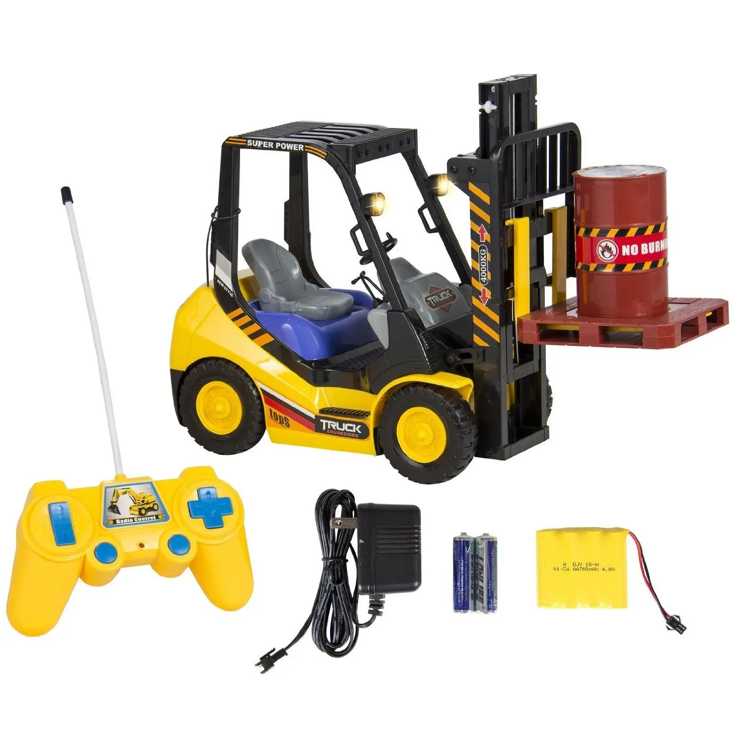 rc toy forklift with accessories