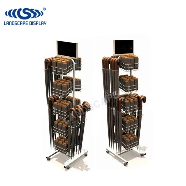 Custom Made Metal Trolley Umbrella Display Stand For Retail Shop Wheelable Flooring Umbrella Display Rack Buy Umbrella Display Flooring Umbrella