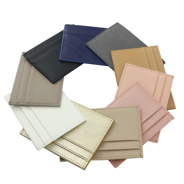 

Hot sale stock product multi color leather card holder slim wallet, Customized