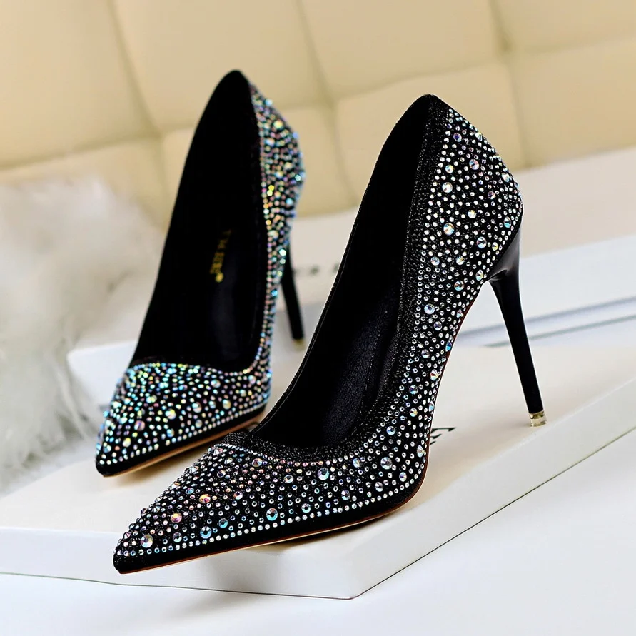 

SS0478 Women stiletto heel wedding golden glitter bridal shoes 2019 ladies pumps sequin shoes with rhinestone design, Golden,silver,black,gray,pink,white,champagne