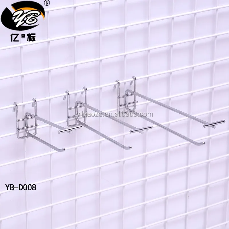 White Black Silver Color Wire Mesh Chrome Hanger Metal Gridwall Goods