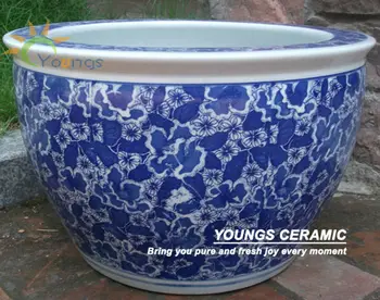 Size Chinese Blue And White Ceramic Tree Planters Pots For White Ceramic Tree Planters Pots