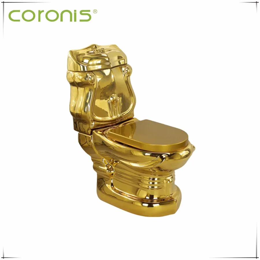 Two Pieces Sanitary Ware Gold Plated Toilet Set Buy Gold Toilet