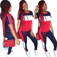 

US 2XL Women Blouse +Pants Two-piece Playsuit Bodysuit Jumpsuit Romper Set