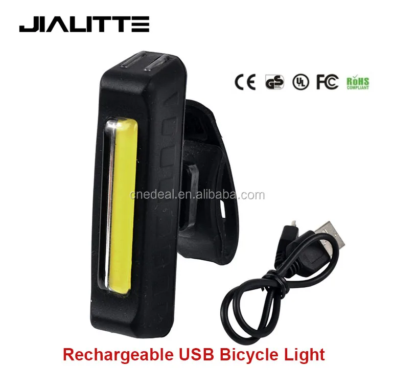 

Jialitte B029 Green Red White COB LED Bike Lamp Waterproof Safety Warning USB Bicycle Lamp Police Light, Black