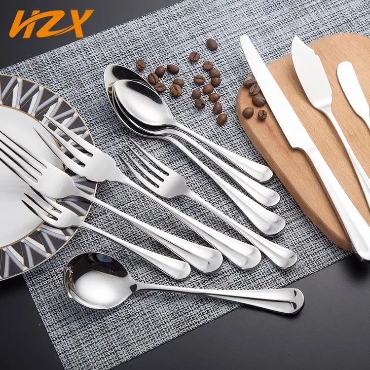 

Cutlery set manufacturers knife fork and spoon teaspoon cake fork restaurant hotel silver stainless steel flatware cutlery set