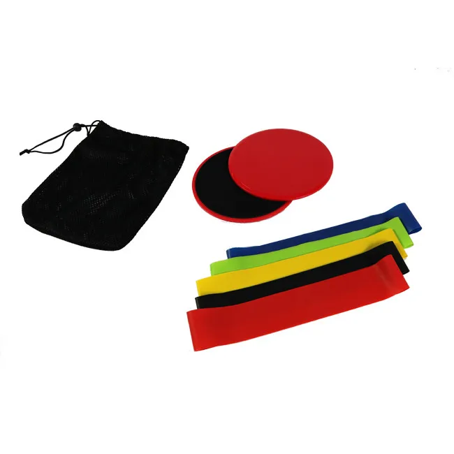 

TOPKO Hot selling Professional Fitness Gliding Discs Core Sliders with Resistance band set, Red green black white or custom