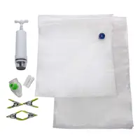 

BPA Free Vacuum Storage Bag Vacuum Food Storage Bag 1 Hand Pump, 2 Sealing Clips and 4 Sous Premium Sous Vide Bags