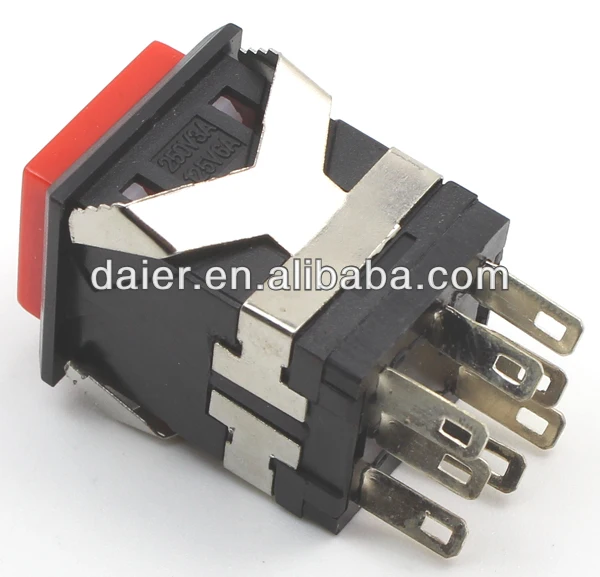 KD222 ON(ON) square LED push button switch, View square LED push