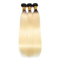 

Brazilian 100% Remy Hair Weave 1 Bundles Ombre Black Honey Blonde 1B 613 Color Straight Human Hair Bundle Weft Extensions