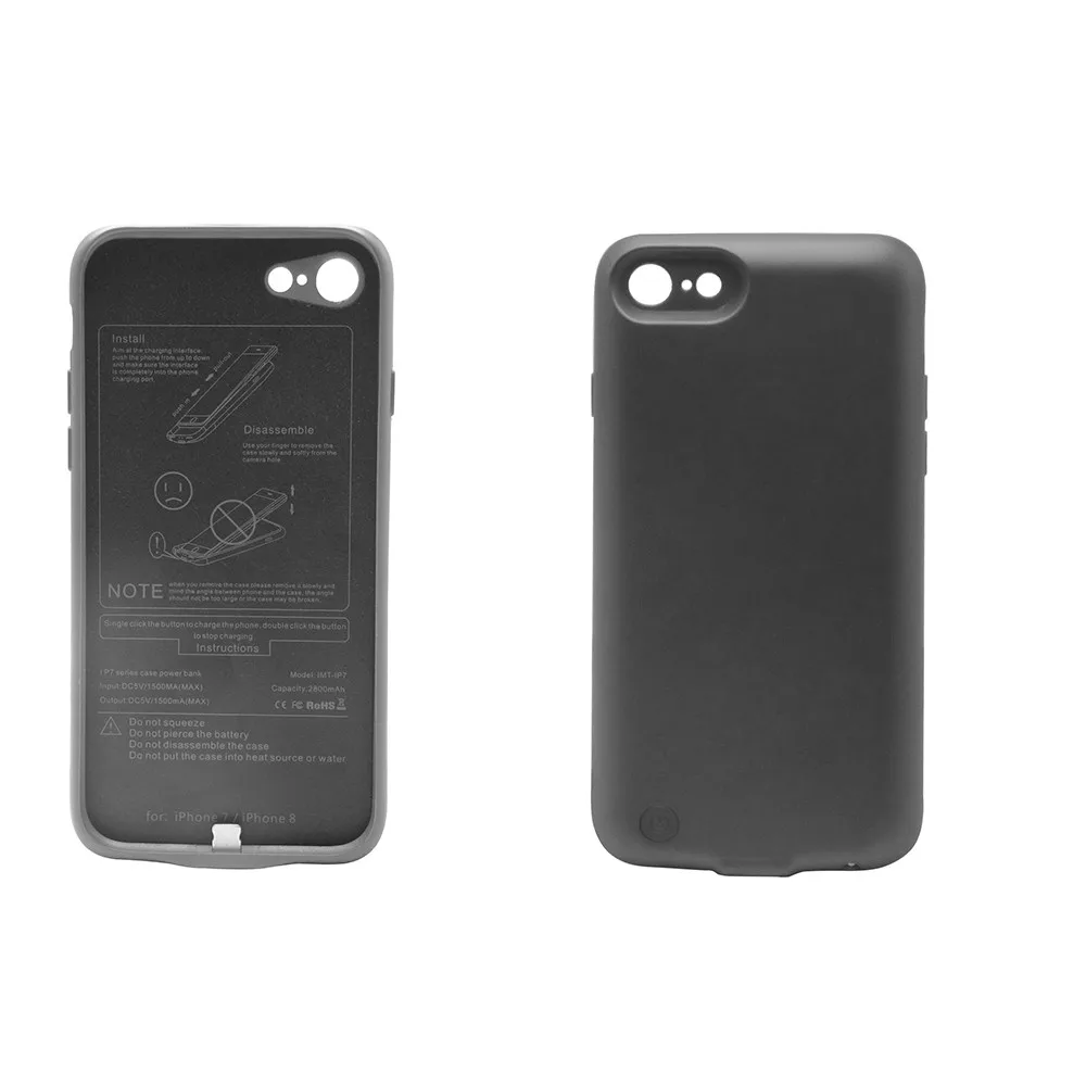 

New Power Case for iPhone 7 External Battery Charger Portable Phone Case for iPhone 8 Slim Battery Case 2800mAh, Black, blue, rose-gold