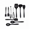 CF329-2 Kitchen Cooking Utensil Tools Set Silicone 10pieces Black Red