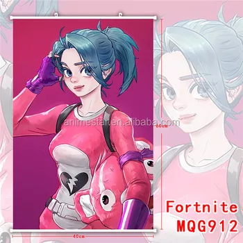 hot fashion fortnite beautiful girl painting hanging wall scroll home decoration poster cosplay wall scrolls - fortnite hot