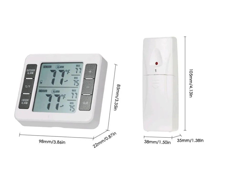 Wireless Indoor Outdoor Thermometer Remote wireless sensor transmits data from 300 feet