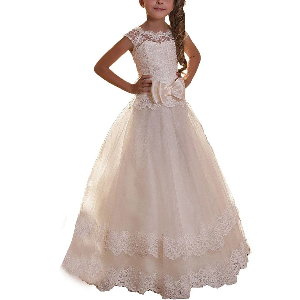 
beautiful first communion dresses for girls 2-12 years white little girls ball gown dresses 2018 full length flower girls dress 