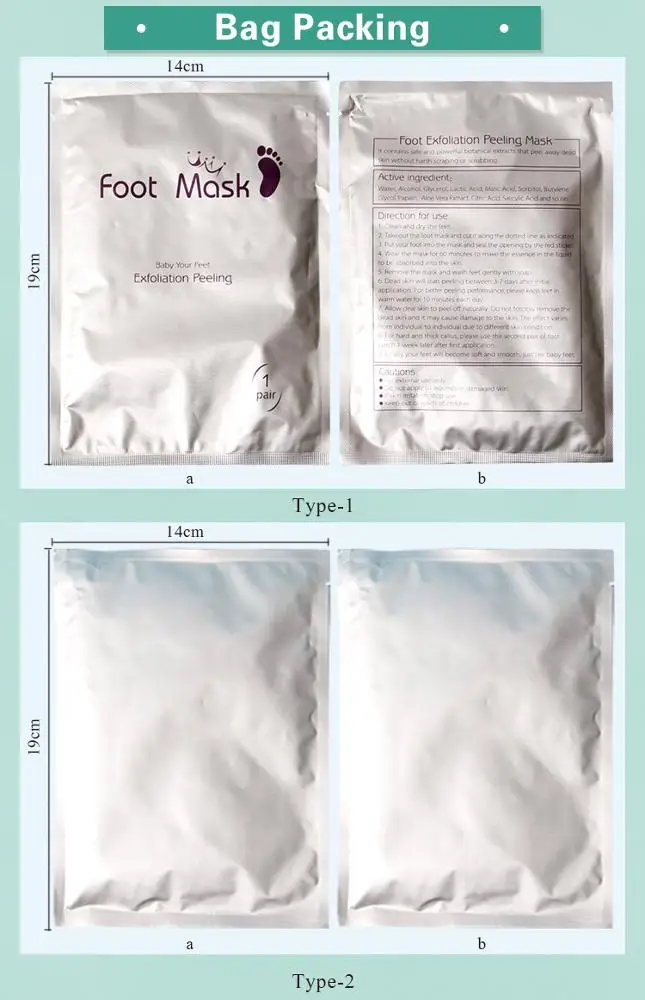 
Customized Foot Peel Mask, Exfoliating Callus Remover (2 Pairs Per Box) exfoliating foot peel mask 