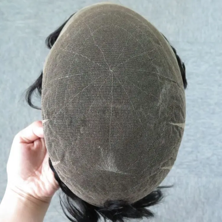 

Natural Hairline Full Lace Hair Toupee Natural Color Virgin Human Hair Toupee for Men