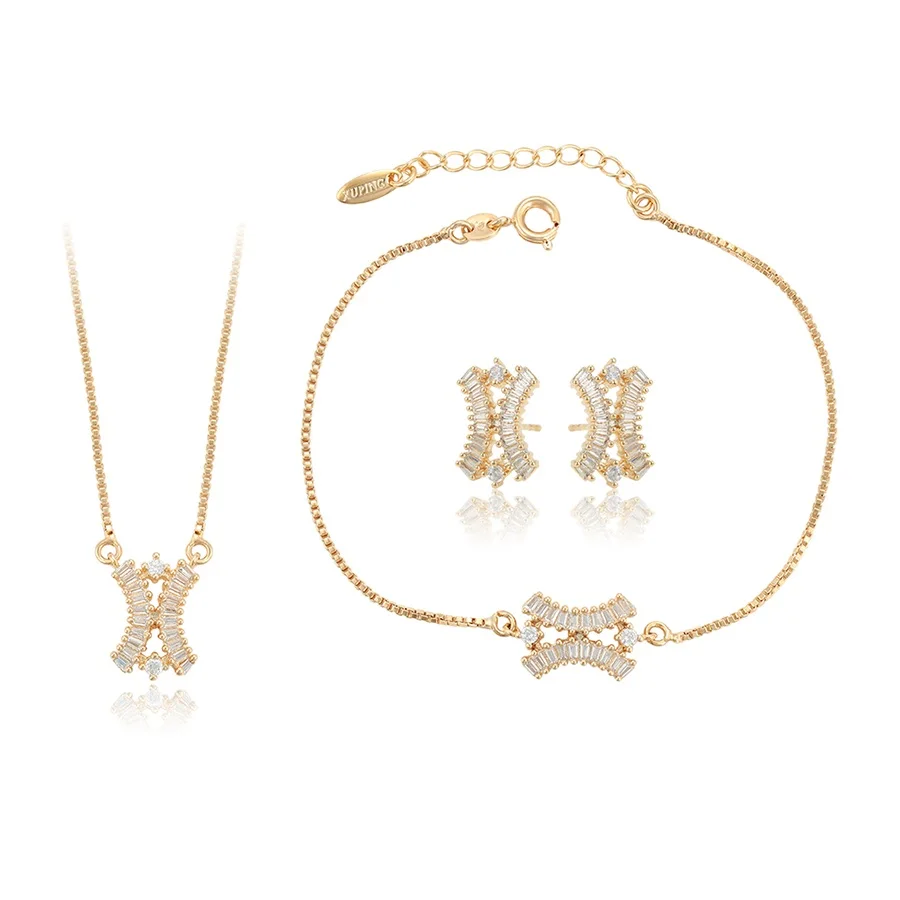 

64996 xuping fashion Synthetic CZ 18k gold plated women jewelry set