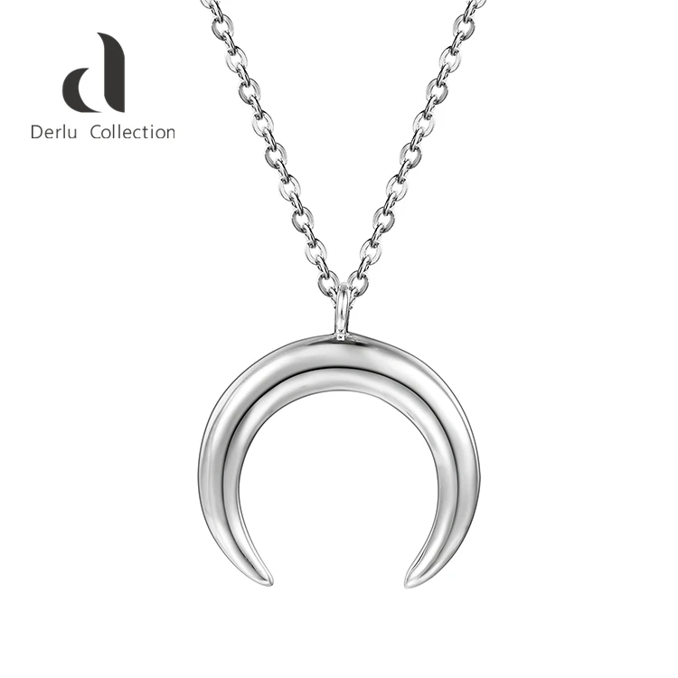 

Personalized popular custom moon shape jewelry 925 sterling silver women charm necklace, Picture shows