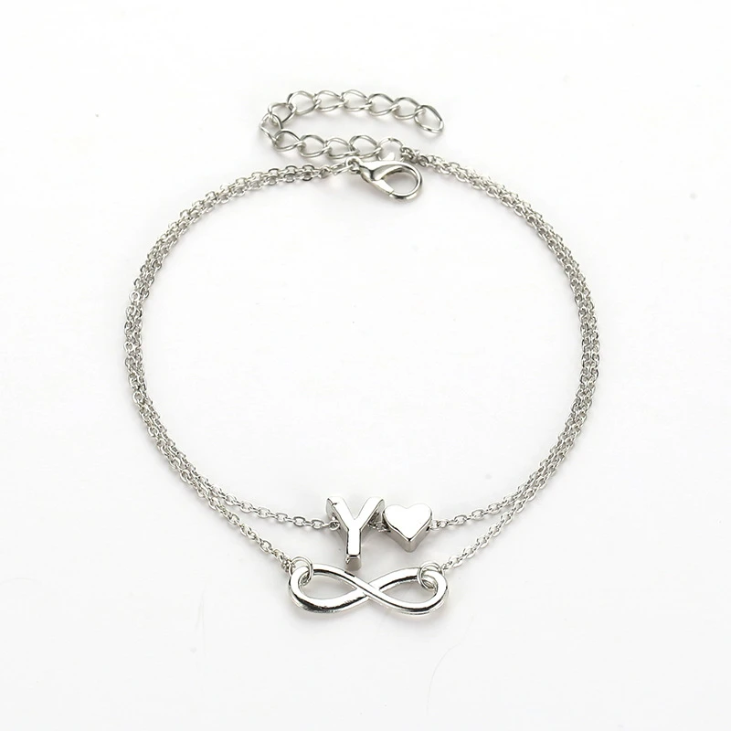 

Fashion Body Foot Jewelry Initial Layered Anklets For Women, As the picture