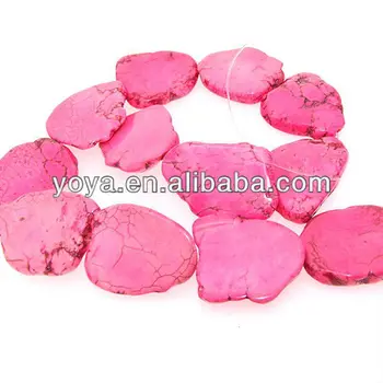 Pink Turquoise Stone Nugget Slab Beads 