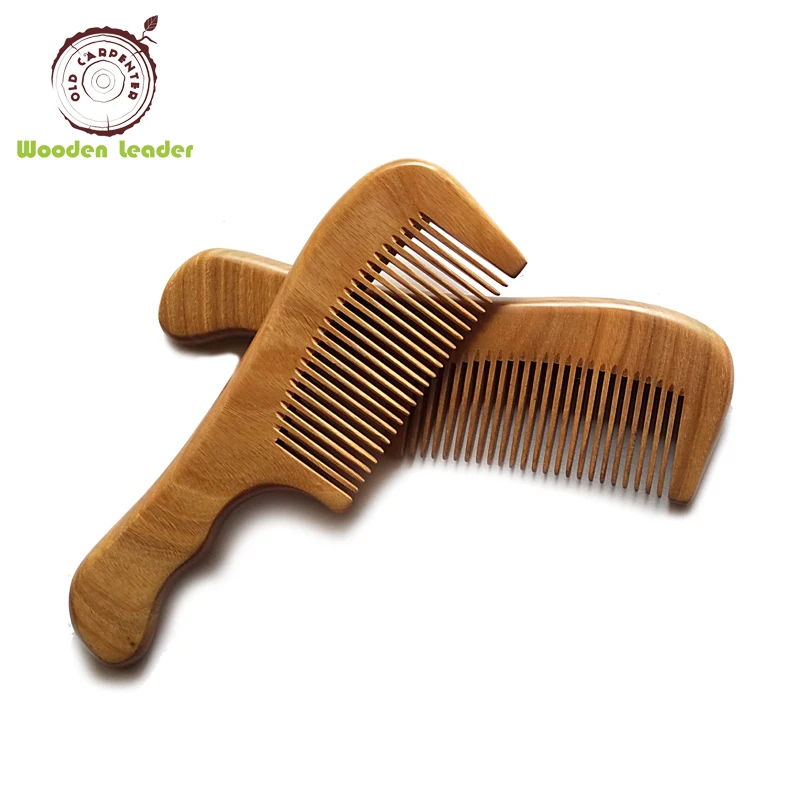 

Wholesale Fashion Anti Static Sandalwood Handmade Luxury Eco Custom Women Man Wood Hair Comb With Handle, Brb hair comb