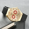 High Quality Womage Brand Mens Watches Precise Quartz Analog Clock Sports Style Men Fashion Black Silicone Gold Wrist Watch