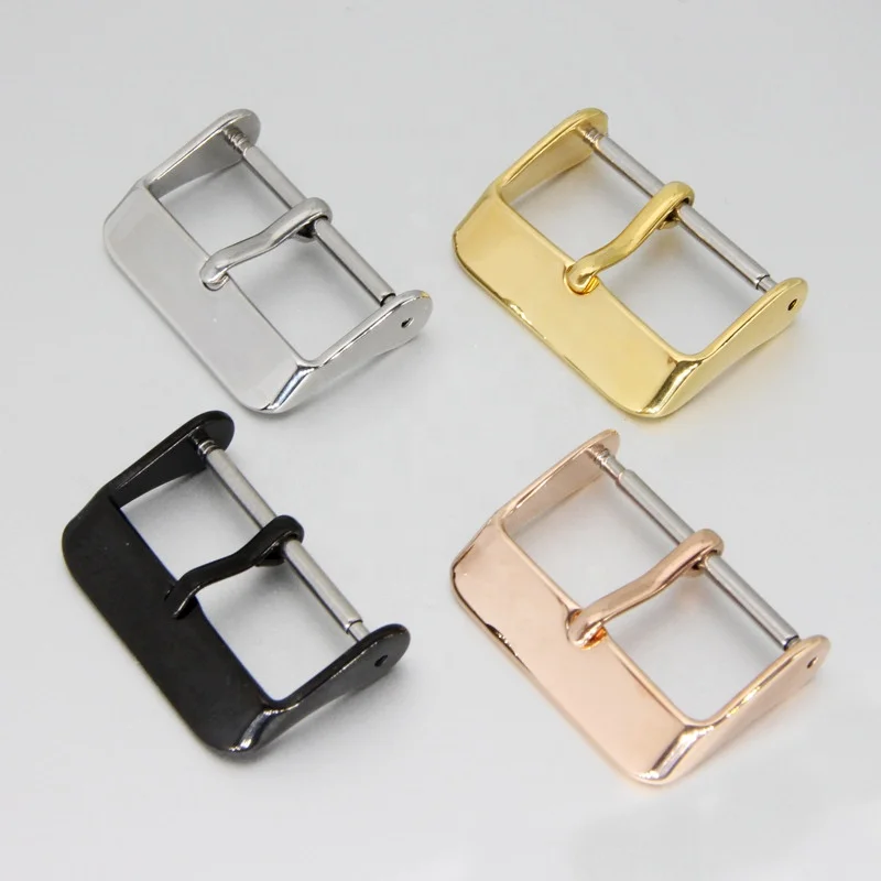 

Customize 8mm to 26mm Stainless Steel Pin Buckle Strap Watch Band Clasp Watch Buckle, Rose gold/gold/black/silver