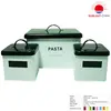 galvanized bread bin/galvanized iron storage bins/set of 3 square storage bins