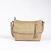 50% straw mat and 50%PVC natural elements travel makeup small shoulder bag lady