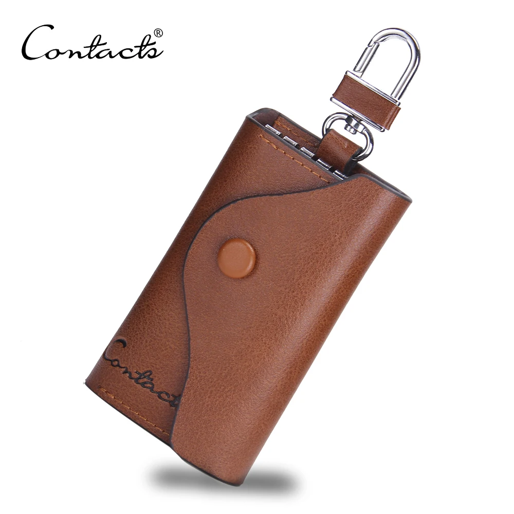 

New Fashion Genuine Cow Leather Men's Key Holder Wallet, Brown