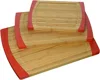 Non-Slip Silicone 3 Pieces Bamboo Cutting Board Set L, M and S Kitchen Cutting Boards for Bread, Vegetables, Fruit,Cheese