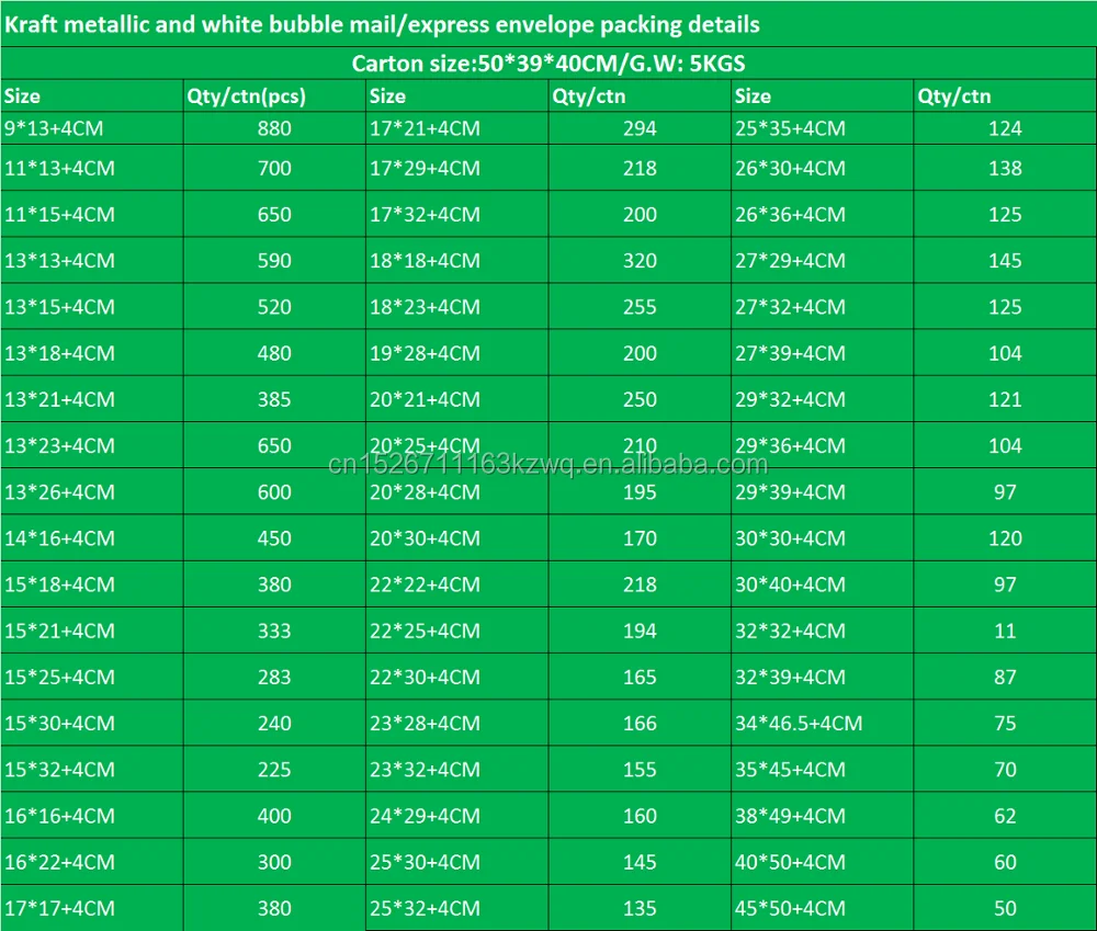 Custom Print Various Color Custom Bubble Envelope Colour Envelopes