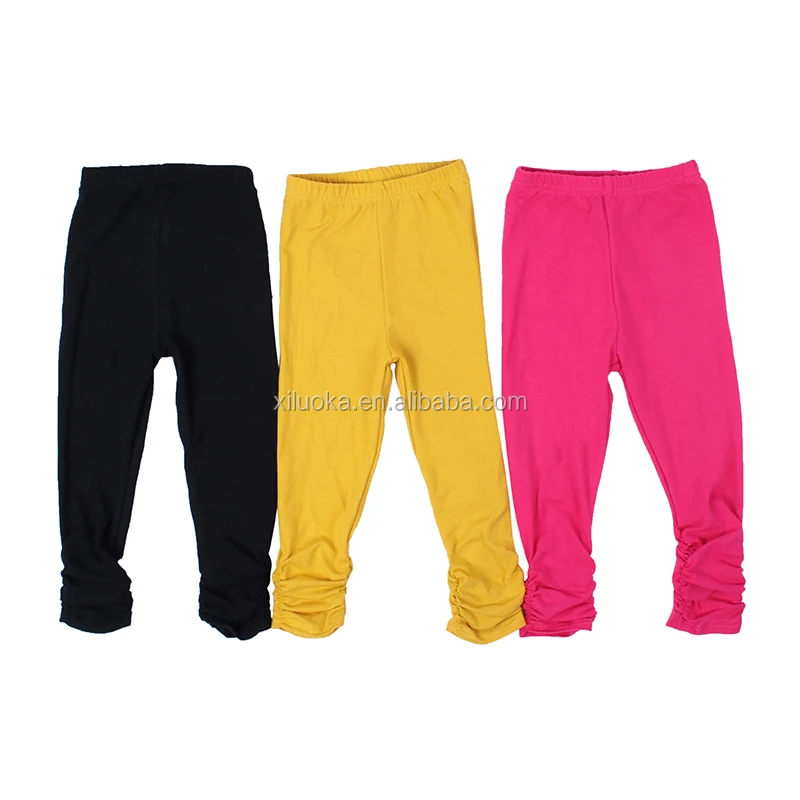 

Online Black Soild Hot Sale Pants Design Baby Pants Adorable Ruffle Full-length Pants Kids, Picture