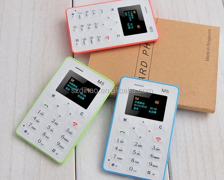 

DIHAO Tech card phone AEKU M5 1.0 inch 4.8mm Ultra Thin Fashionable Mobile Positioning Card Phone