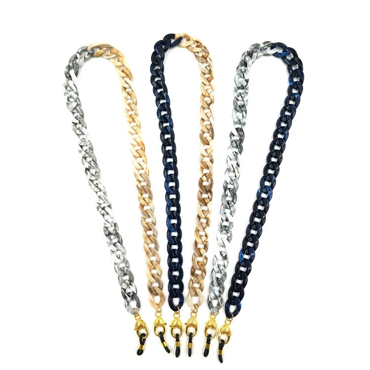 

Hot Selling fashion two tone Plastic eyeglass cord glasses strap sunglasses rope acrylic glasses chain, Colorful