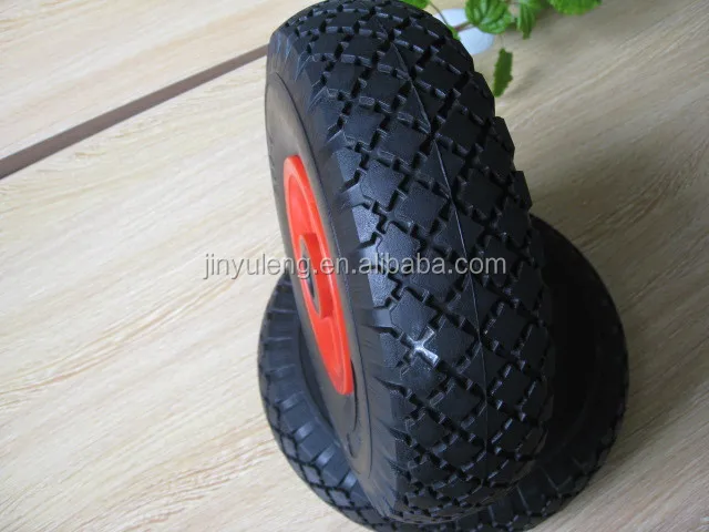 10 inch 3.00-4 (260X85) Pneumatic rubber wheel pu foam solid wheel with plastic rim and steel rim for trailer tool cart wagon