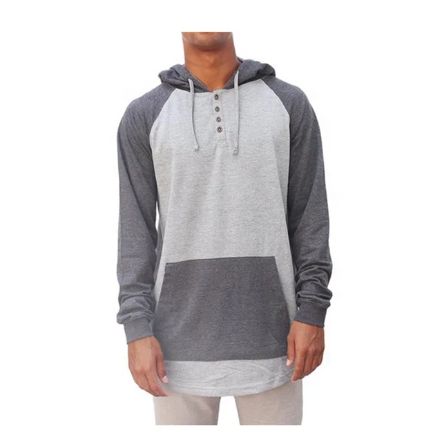 men's hooded henley shirt