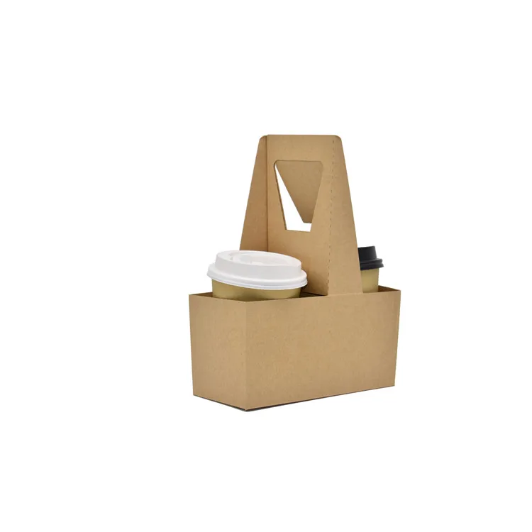 
Foldable Paper Take Out Save Space Coffee Paper Cup Holder For Packing Milk Tea Coffee Cola And Other Drinks 