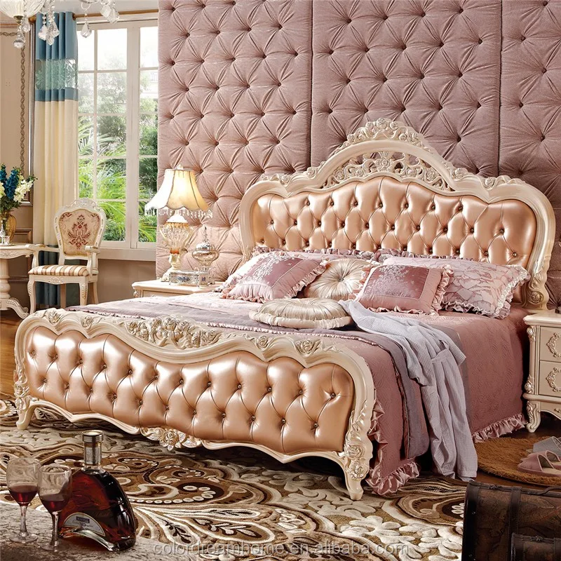 Cama De Madera Maciza,Muebles De Lujo,Dormitorio,Cama King Size,Tallada