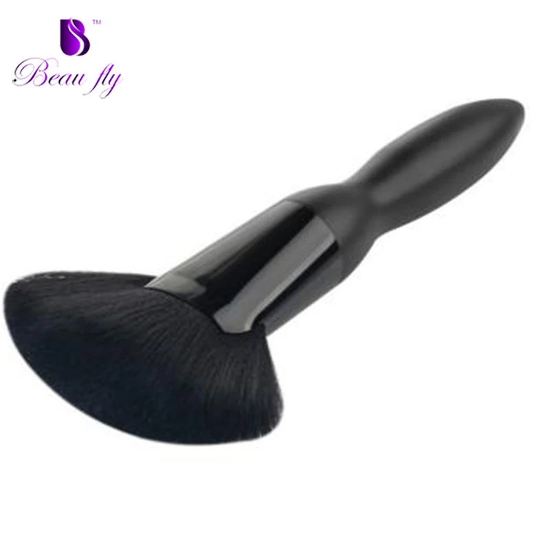 

New Arrival Powder Black Handle Face Fan Make up brush Single Calabash Shape Cosmetic Brush, Customized color