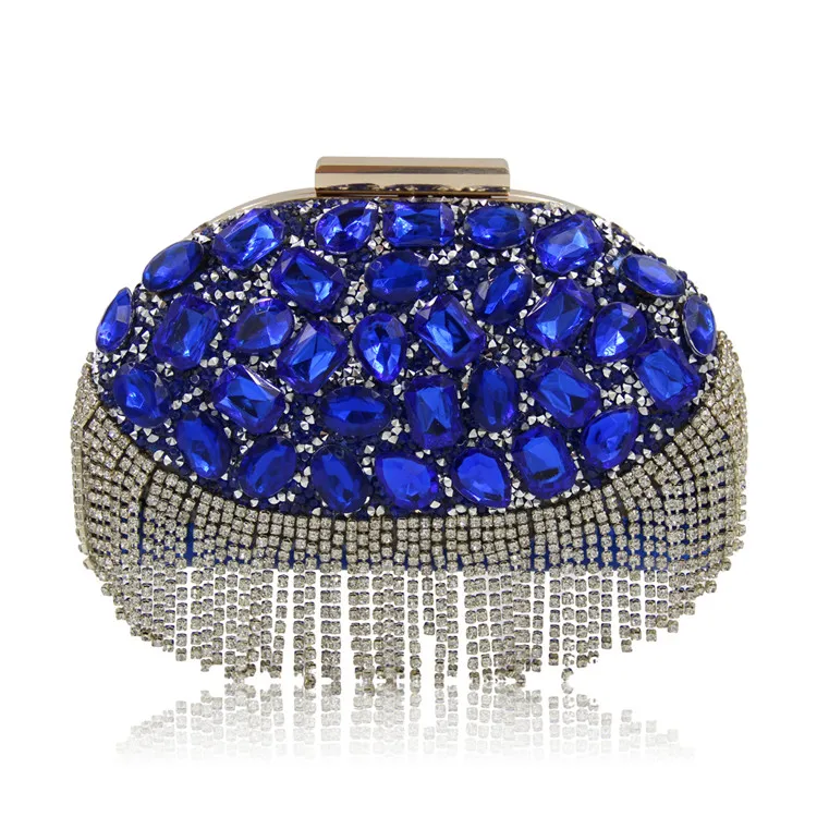 

China Supplier Wholesale fashion luxury handmade women crystal stone evening bag beaded banquet gift party bags, Multi,pink,black,wine,blue,sliver/gift bags