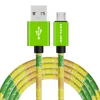 Colorful PU Leather Micro USB Charging Cable For Cell Phone_JE365