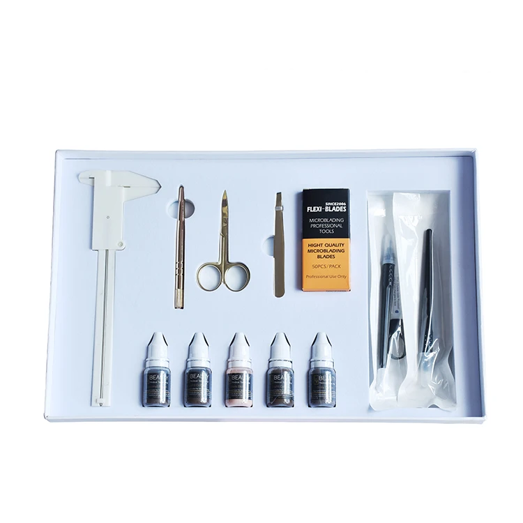 

Portable box-packed Private Label Eyebrow Microblading Cosmetic Tattoo PMU Training Starter Beginner Kit