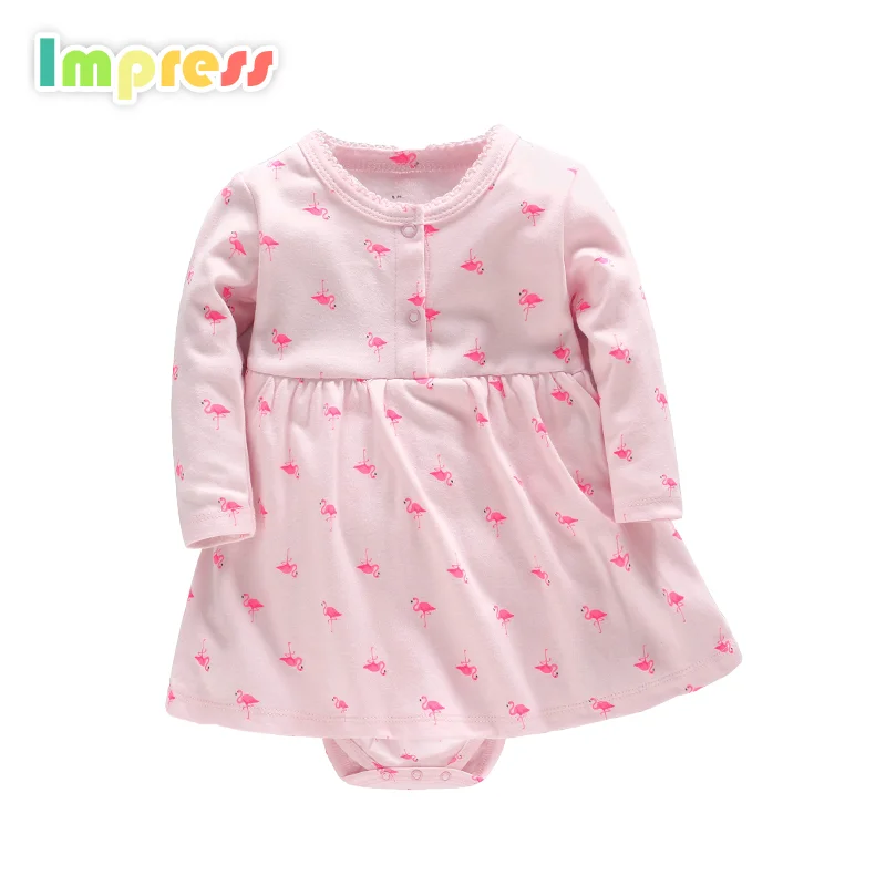 

Autumn long sleeve baby wear clothes designer baby bodysuit set with dress