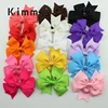 3 inch Solid grosgrain ribbon Pinwheel Hair Bows Clips For Girls U pick Colors Stock