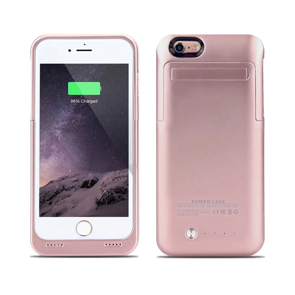 iPhone 6S Plus Battery Case Portable 3500 Rechargeable External Battery Backup Charger Charging Case with Built in Stand for iPhone 6//6s Plus 5.5 inch iPhone 6 Plus Battery Case Gold