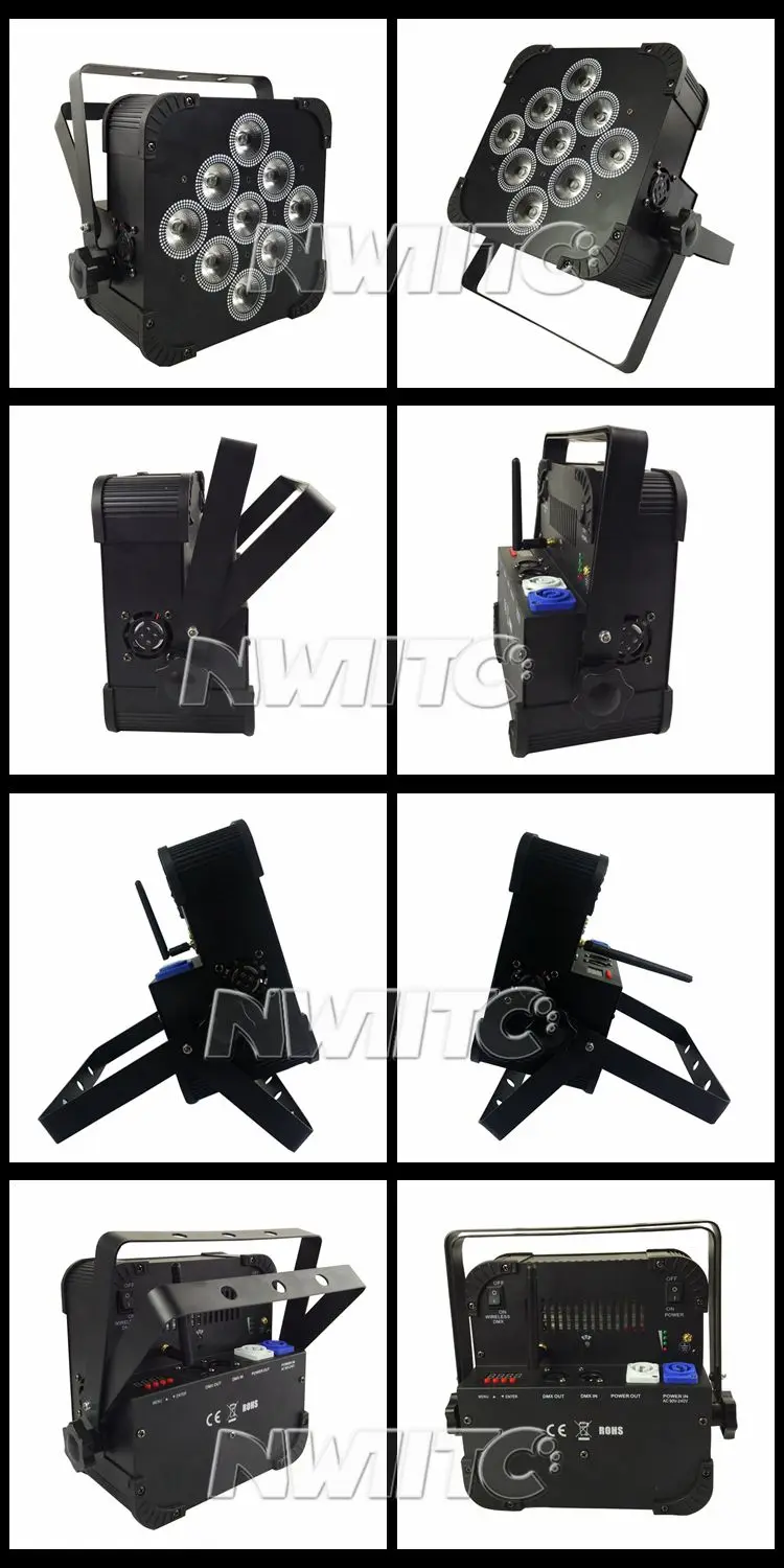 L-114 Wash Lighting 9x18w 6in1 Flat Dmx Wireless Battery Powered Led Par Stage Lights