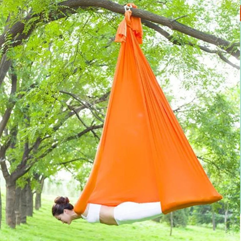 

Best selling professional 100% nylon yoga silk hammock 20 colors 5mx2.8m flying yoga factory with drop shipping air hammock