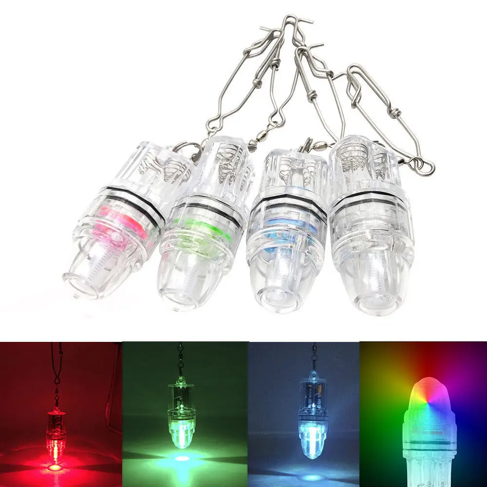 

Wholesale Deep Drop LED Fishing Light & CLIP Underwater Lamp Attracting Night Lure 4 Color 4pcs/set, 4 colors